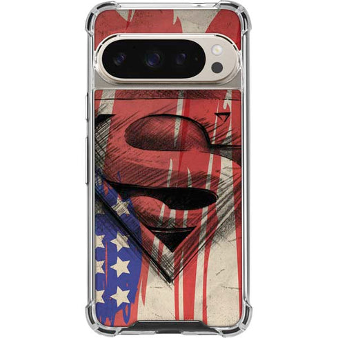 DC Comics Superman Crest Pixel 9/9 Pro Clear Case